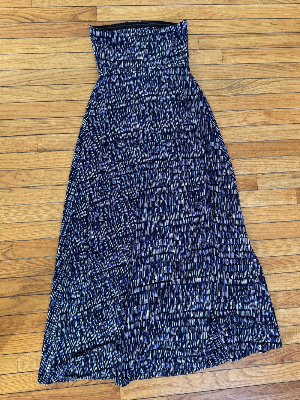 Banana Republic Navy, Black and White Strapless Maxi Dress